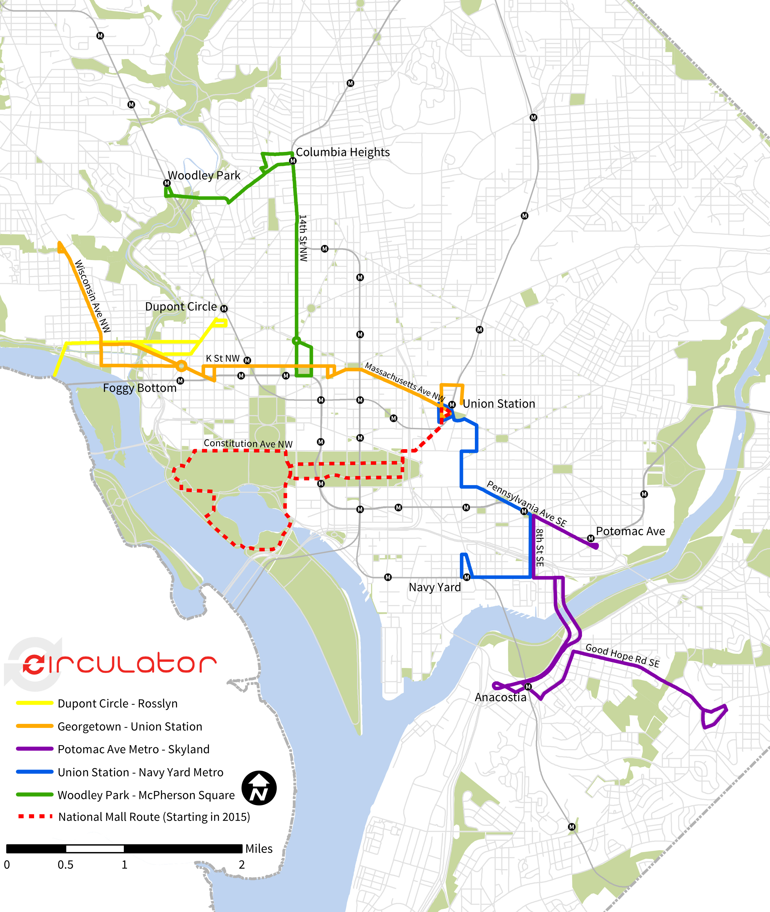 Dc Circulator National Mall Route Plan Foursquare Itp