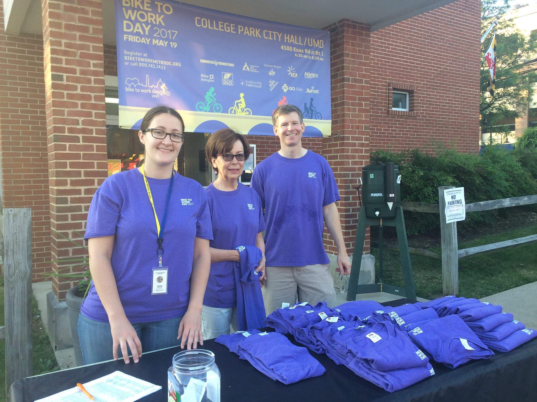 Sofie working the Bike to Work Day 2017 booth in College Park, MD