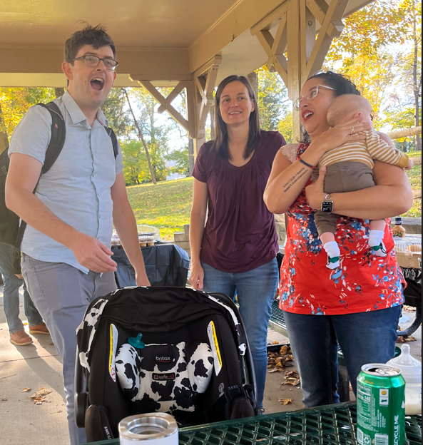 Wylie Timmerman, Jessica Alvarez, and Kristen Anderson during an annual company picnic Wylie Timmerman, Jessica Alvarez, and Kristen Anderson during an annual company picnic.